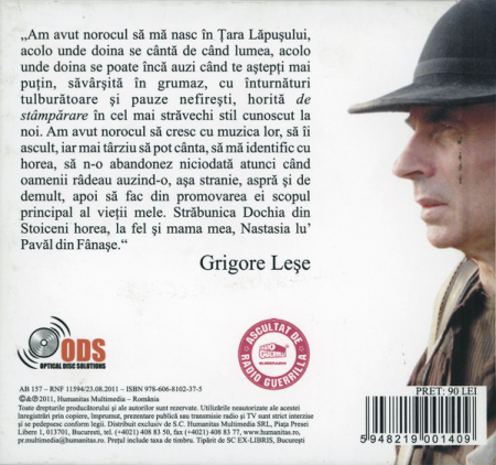 Grigore Leșe – De Unul Singur ... De Dragoste, De Război, De Moarte (CD) [1]
