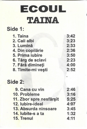 Grupul Ecoul - Taina , (Casetă Audio) [1]