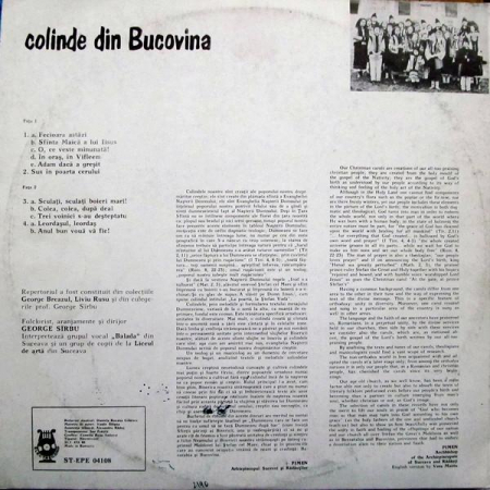 Grupul vocal-instrumental „Balada” din Suceava - Asta-i Sara Lui Crăciun (Colinde Din Bucovina), (Disc Vinil) [1]