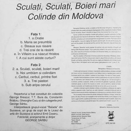 Grupul vocal-instrumental „Balada” din Suceava - Sculați, Sculați, Boieri Mari (Colinde Din Moldova), (Disc Vinil) [1]