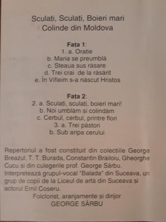 Grupul vocal-instrumental „Balada” din Suceava - Sculați, Sculați, Boieri Mari (Colinde Din Moldova) , (Casetă Audio) [1]