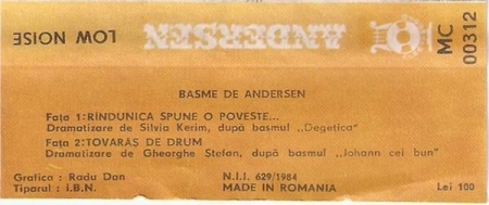 Hans Christian Andersen - Basme De Andersen (Caseta Audio) [1]