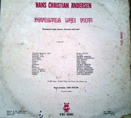 Hans Christian Andersen - Povestea Unei Vieți, (Disc Vinil) [1]