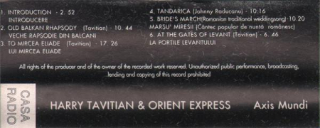 Harry Tavitian - Axis Mundi , (Casetă Audio) [1]