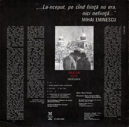 Harry Tavitian - Creation Suite / Creațiunea, (Disc Vinil) [1]