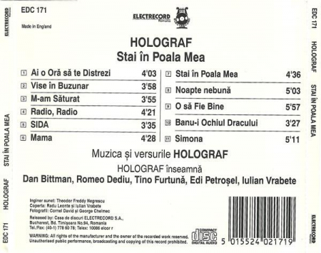 Holograf - Stai În Poala Mea, (CD) [1]