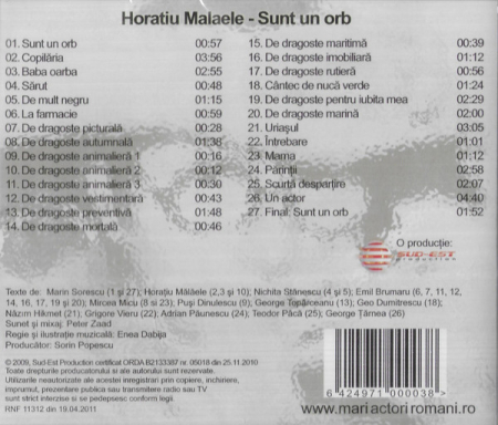 Horațiu Mălăele - Sunt Un Orb (CDr) [1]