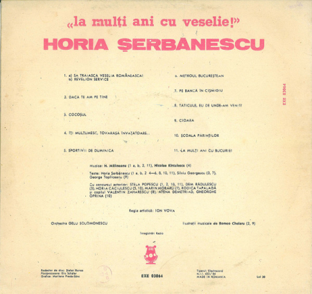 Horia Șerbănescu – Momente Vesele „La Mulți Ani Cu Veselie!”, (Disc Vinil) [1]