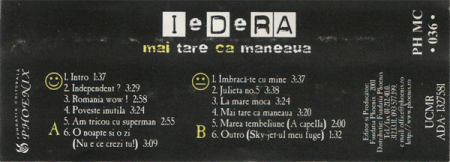 IeDeRA - Mai Tare Ca Maneaua , (Casetă Audio) [1]