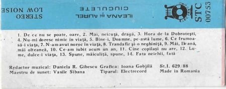 Ileana Ciuculete - Melodii Îndrăgite, (Casetă Audio) [1]