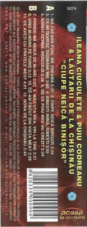 Ileana Ciuculete & Puiu Codreanu & Lăutarii Din Chișinău* – Ciupe Neică Binișor (CASETA) [1]