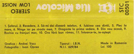 Ilie Micolov - Dragoste La Prima Vedere, (Casetă Audio) [1]