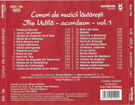 Ilie Udilă – Acordeon Vol.1 (CD), (CD) [1]
