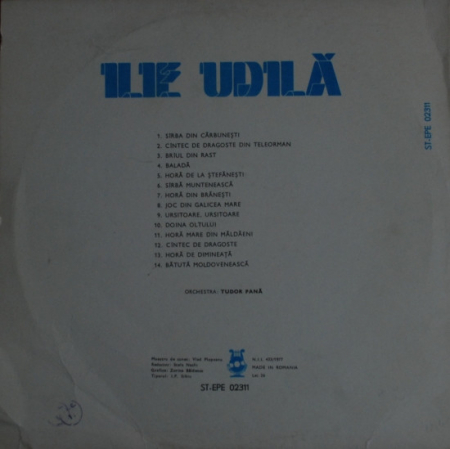 Ilie Udilă - Ilie Udilă, (Disc Vinil) [1]