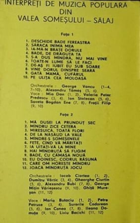 Interpreți De Muzică Populară Din Valea Someșului - Sălaj, (Casetă Audio) [1]