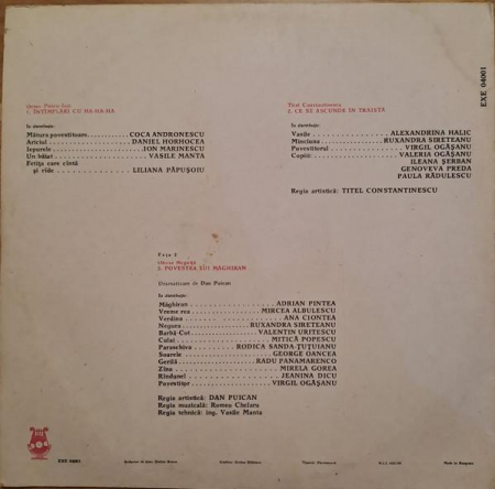 Întîmplări Cu Ha-Ha-Ha / Ce Se Ascunde În Traistă / Povestea Lui Măghiran, (Disc Vinil) [1]