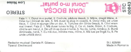 Ioan Bocșa - Dorul M-o Purtat (Caseta Audio) [1]