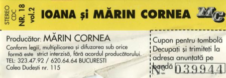 Ioana Cornea - Vol. 2 Hai La Ziua Lui Mărin, (Casetă Audio) [1]