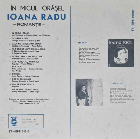 Ioana Radu - În Micul Orășel (Romanțe), (Disc Vinil) [1]