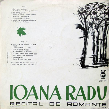 Ioana Radu - Recital De Romanțe (Disc Vinil) [1]