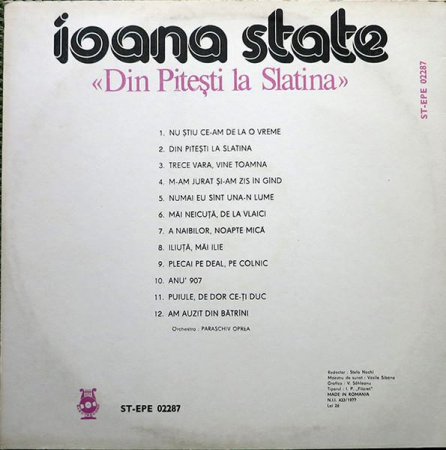 Ioana State - «Din Pitești La Slatina», (Disc Vinil) [1]
