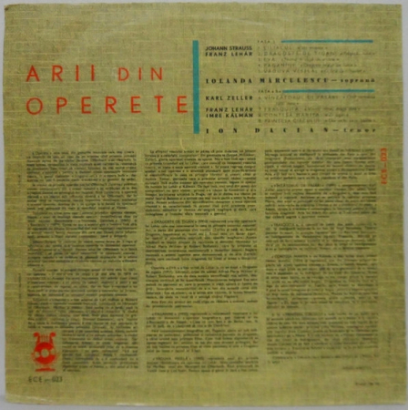 Iolanda Mărculescu / Ion Dacian – Arii Din Operete (VINIL) [1]