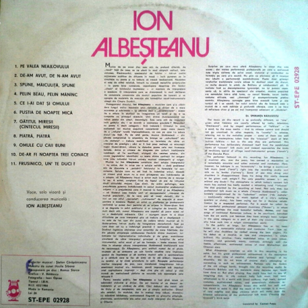 Ion Albeșteanu – Pe Valea Neajlovului, (Disc Vinil) [1]