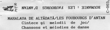 Ion Albeșteanu – Roumanie: Mahalaua De Altădată / Les Faubourgs D'Antan (CASETA) [1]