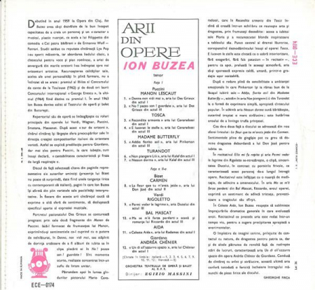 Ion Buzea - Arii Din Opere (Recital Ion Buzea), (Disc Vinil) [1]