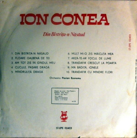 Ion Conea - Din Bistrița-n Năsăud, (Disc Vinil) [1]