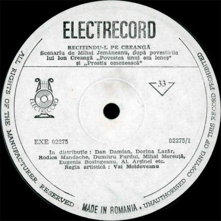 Discuri vinil - Ion Creangă - Recitindu-l Pe Creangă (Disc Vinil)