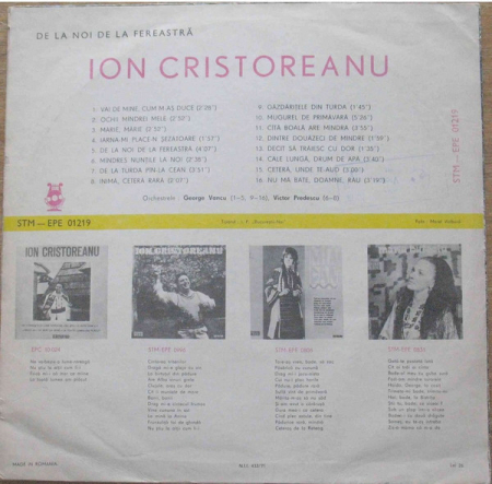 Ion Cristoreanu - De La Noi De La Fereastră (Disc Vinil) [1]