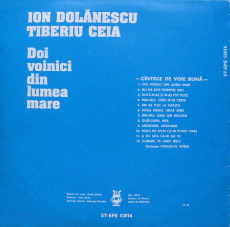 Ion Dolănescu - Doi Voinici Din Lumea Mare, (Disc Vinil) [1]