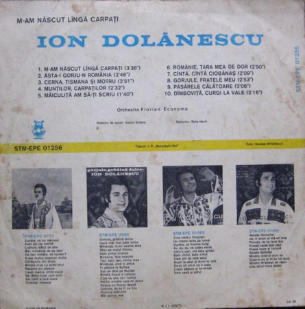 Ion Dolănescu - M-am Născut Lîngă Carpați, (Disc Vinil) [1]