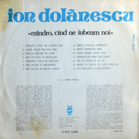 Ion Dolănescu - Mîndro, Cînd Ne Iubeam Noi, (Disc Vinil) [1]