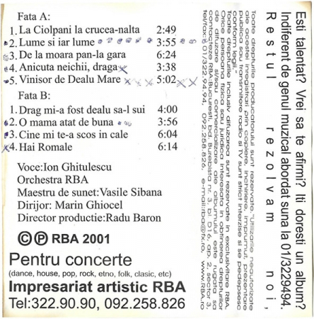 Ion Ghițulescu - Muzica Lăutărească Veche III (Lume Si Iar Lume) , (Casetă Audio) [1]