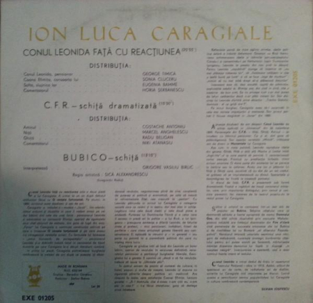 Ion Luca Caragiale - Conu Leonida Față Cu Reacțiunea / C. F. R. / Bubico  [1]