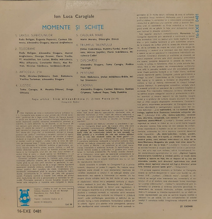 Ion Luca Caragiale – Momente Și Schițe (DISC VINIL) [1]