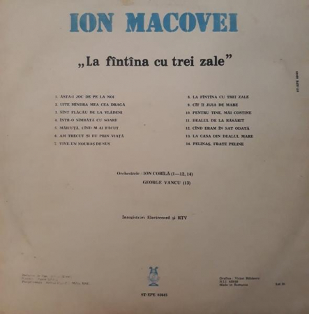 Ion Macovei - La Fîntîna Cu Trei Zale, (Disc Vinil) [1]