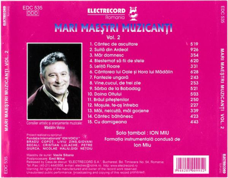 Ion Miu - Mari Maeștri Muzicanți Vol. 2, (CD) [1]