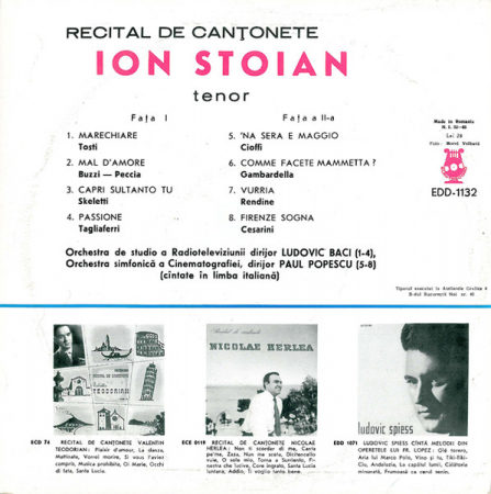Ion Stoian - Canțonete, (Disc Vinil) [1]