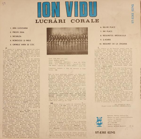 Ion Vidu - Lucrari Corale, (Disc Vinil) [1]