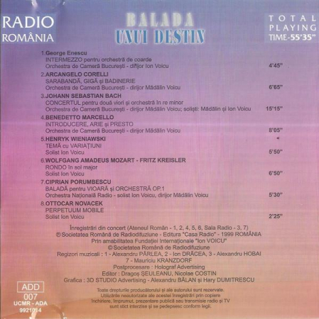 Ion Voicu - Balada Unui Destin, (CD) [1]