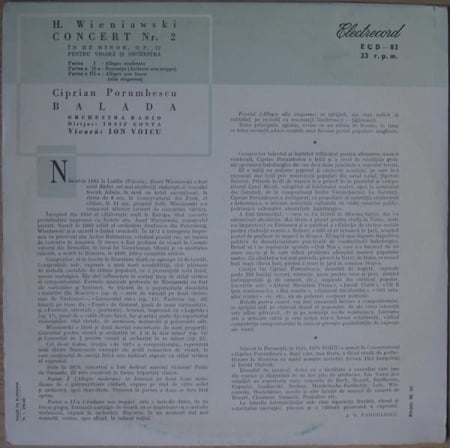 Ion Voicu - Concert Nr. 2 Pentru Vioară Și Orchestră În Re Minor, Op. 22 / Balada  [1]