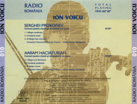 Ion Voicu - Concert Pentru Vioară Și Orchestră Nr.2 Op.63 / Concert Pentru Vioară Și Orchestră În Re Minor (CD) [1]