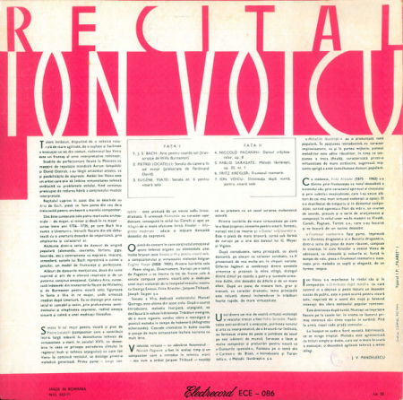 Ion Voicu - Recital Ion Voicu, (Disc Vinil) [1]