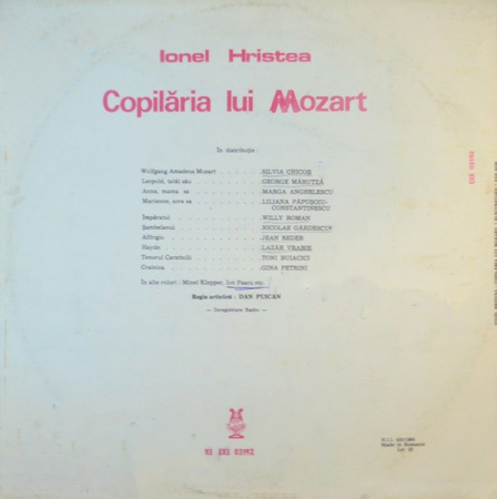 Ionel Hristea - Copilăria Lui Mozart, (Disc Vinil) [1]
