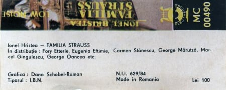 Ionel Hristea - Familia Strauss, (Casetă Audio) [1]