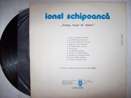 Ionel Schipoancă - Trotuș, Rîușor De Munte, (Disc Vinil) [1]
