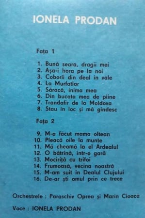 Ionela Prodan - Bună Seara, Dragii Mei, (Casetă Audio) [1]